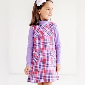 NWT The Beaufort Bonnet Company Jill Jumper Dress 6-12M TBBC Pink Purple